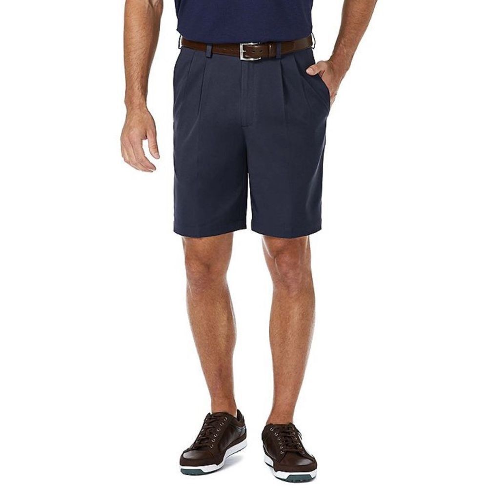 Haggar Cool 18 PRO Classic-Fit Pleated Shorts- Size 44W